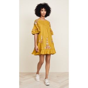 Free People Pavlo Mini Dress in Gold XS